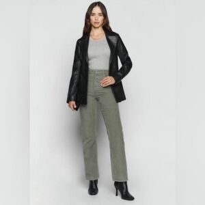 Reformation Cynthia Button Fly High Rise Straight Corduroy Pants Size 30